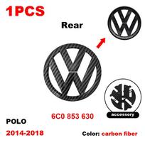 119mm 111mm ABS Car Front Grille Badge For VW 6C0853600 Volkswagen Polo 2014-2018 Rear Trunk Emblem Lid Logo Sticker Accessories Polo 2014-2018 black