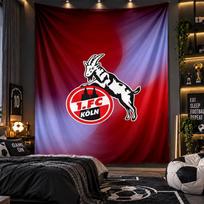 Sieninis gobelenas FC Köln spaudinio audinys svetainei, miegamajam, namų dekoravimui 100cmx150cm red