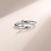 0.1 CTW S925 sidabro hipoalerginis vinutės stiliaus mozanito žiedas moterims, apvyniojimo dizainas su pavé akmenukais SR0059204-R612097&7# white