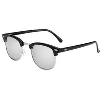 Fashion Half Frame Sunglasses Man Woman Glasses Rivet Metal Small Round Glasses Lady Female Trend Sunglasses white