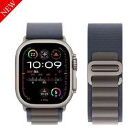 Klasikinė Alpine Loop apyrankė Apple Watch Ultra juosta 49mm 45mm 41mm 44mm 40mm Nailoninė laikrodžio apyrankė Apyrankė Dirželis Iwatch Series 9 3 5 SE 6 7 8 42 44 45mm  49mm black