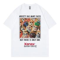 Nerimas turi daug veidų, bet yra tik vienas juokingas grafinis marškinėlis Harajuku Y2k didelio dydžio marškinėliai Unisex gotikinės mados marškinėlis S gray