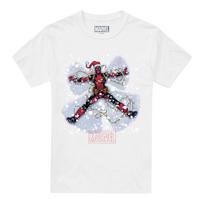 Marvel Deadpool Christmas Snow Angel T-Shirt S-5XL, White M white