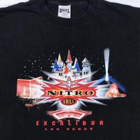 vintage 90s WCW MONDAY NITRO GRILL EXCALIBUR T-Shirt MEDIUM las vegas wrestling L white