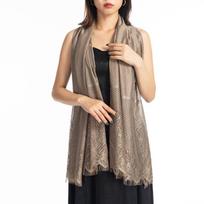 Meier Shawl lace scarf tie-dye shawl elegant small tassel scarf women's silk scarf needle 175cm or above beige