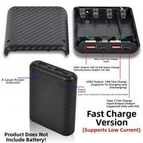 Portable DIY Power Bank Box 4 Slots 18650 Fast Charging Charger Case Solderless Mini Power Supply Housing Batteries Charging blue