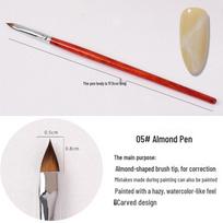 Wooden Handle Nail Art Pen Set - Brushes for Salons, Liner, Round Head, Gel Polish, Carving, Gradient, Smudge. white