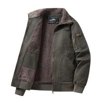 Vyriška nauja rudens ir žiemos ėriuko aksomo stovu apykakle darbo drabužių retro striukė laisvas aukštos klasės viršus 5XL gray