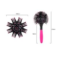 3D Round Hair Brushes Comb Easy Detangling Heat Resistant 360° Ball Hair Styling Tools black