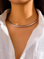 Choker Necklace for Woman Mom Trendy Gold Silver Statement Open Round Collar Necklaces Birthday Christmas Jewelry Gifts for Her brown