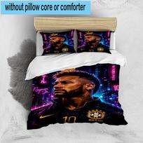 3PCS Dream Big Play Neymar Bedding Set,Including 1pc Duvet Cover And 2pcs Pillowcases Perfect for Bedroom, Dormitory, Fan Christmas gift 135cm*200cm