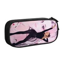 Korean Ariana Grande American Singe  Pencil Case for Girls Boys Pop Music  Large Storage Pen Bag Box School Supplies 21x10.5x5cm gray