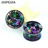1 Pair Cute Acrylic Double Flared Ear Plugs Gauges, Unisex Ear Tunnels Stretcher Expander, Body Piercing Jewelry for Ear Stretching, Sizes 6mm-30mm 20mm black