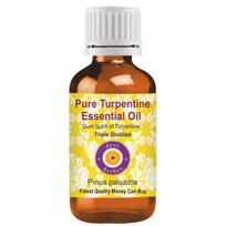 Deve Herbes Turpentine Essential Oil (Pinus palustris)-Gum Spirit of Turpentine Pure | Non-Sticky | Non-greasy | Lightweight | Men & Women | All