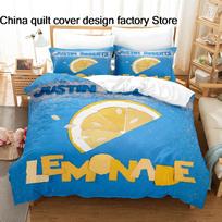 Slipknot-Limited Edition Lemon Vinyl Bedding Set 3D Print Rock Band Duvet Cover Set Heavy Metal Fan Gift for Teens EU Single 135*200cm/53x79in 3pcs blue
