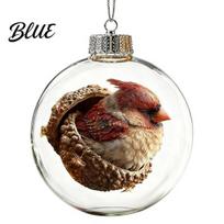 Glowing Christmas Ornaments Story Ornament Mini Holiday Scene in Ball with Warm LED 3D Acrylic Hanging Baubles Light Clear Decoration for Tree Home With Light