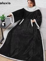 Lamb Fleece TV Blanket, Home Lazy Blanket, Multi-functional Wearable Sleeve Blanket for Couples 127*165