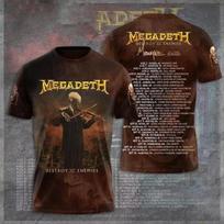 Men T-shirt Rock Band Megadeth 3D Print T Shirt Top Women's Sports Large Size Tops Tees Summer T-shirt Skull Clothes Anniversary 5XL brown