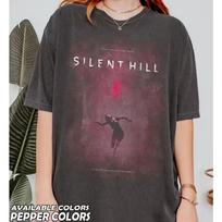 Retro Silent Hill F T shirt, Survival Game Fan Pattern T shirt for Women, Summer New Unisex High Street T shirt 2XL gray