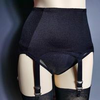 Highwaist Underwear Adjustable Lace With 6buckle Garter And Nonslip Design XXXL black