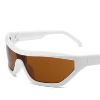 Wrap Around Sunglasses Cycling Sports Steampunk Sun Glasses Men Trendy One Piece Frameless Glasses Ladies Shades Fashion Eyewear white