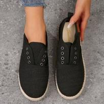 Canvas shoes women's spring and autumn new lazy one-pedal single shoes large size casual women's shoes 43