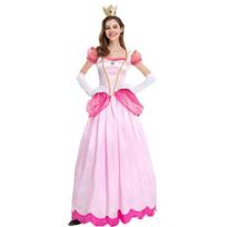 Halloween costume Mario, Princess Peach, stage costume, party queen costume XXL white