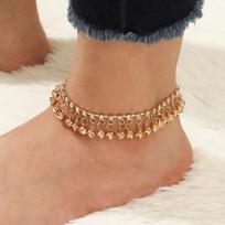 Accessories Retro Ethnic Style Beach Casual Street Shot Personalized Bell Fringed Anklet Female brown