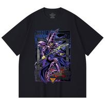 230 g/m² 100% medvilnės Yu-Gi-Oh V5 Mago Oscuro spausdinimo unisex sunki medvilninė marškinėlių S juoda