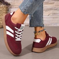 Colorblock Lace-up Soft Sole Forrest Gump Women's All-match Casual Sneakers Flat Plate Shoes 38