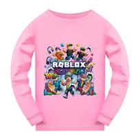 5573 Vaikams Berniukams Mergaitėms Roblox Spausdinimo Ilgomis Rankovėmis Marškinėliai 120cm rožinė