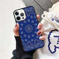 Bandana Seamless Pattern Phone Case For iPhone 17 Air 15 16 Cover  11 13 14 Pro Max 12 Plus Max Fundas iPhone 11pro blue