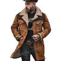 Men's 2026 Autumn/Winter Suede Patchwork Jacket with Multi-Pocket Zipper 3XL black