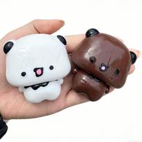 Kawaii Bubu Dudu Squishy Toy Soft Stretchy Slow Rising Stress Relief Yier Panda Squishy Squeeze Fidget Antistress Toy for Adults black