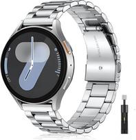 20mm Metal Strap For Samsung Galaxy Watch 7 FE 6 5 4 44mm 40mm Stainless Steel Bracelet Band Galaxy Watch 6 4 Classic 47mm 46mm Galaxy Watch 4 40mm gray