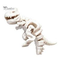 Detailed Skeleton Sculpture 3D Printed Carnotaurus Dinosaur Ornament, Articulated Model for Enthusiast Gift Home Office Desk Decoration, Dragon balta