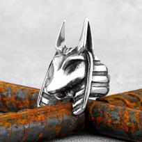 Skull/Animals Gothic Punk Satanic Devil Ring Vintage Steampunk Men's Stainless Steel Viking Ring Hiphop Motorcycle Biker Jewelry 14 gray