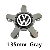 For VW Volkswagen Jetta MK5 Golf 4 Pcs 5 Pins 135mm Car Wheel Center Caps Rim Hub Cover Hubcap Logo Badge Emblem Accessories For Wv5 gray