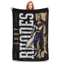 Cody Rhodes Vertical Blanket Fleece Vintage Soft Throw Blanket for Bedspread Autumn/Winter, Size: 75*100cm, Weight: 230 GSM white