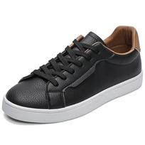 Mens Board Shoes Classic Lace Up Lightweight Breathable Casual Leather Sports Shoes Daily Comfortable Male Business Sneakers 44