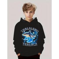 Trala Lero Tralala Hoodies Shark 3d Print Baby Boy Clothes Casual Long Sleeve Child Sweatshirt Outdoor Loose Tops Boys Clothing 160 black