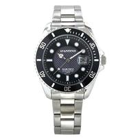[Clepha] Solar-powered wristwatch, 4-month full charge time, water resistant, date display, rotating bezel, metal band, 191526, men's, silver.