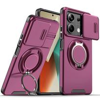 For Redmi 13 Case Redmi 13 5G Cover Redmi 13 Pro 4G New Armor Case Slide Lens Protect Magnetic Ring Holder Cover Redmi Note 13 Pro 4G black