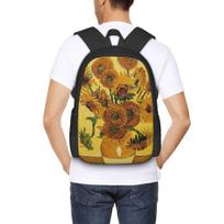Vincent Van Gogh Sunflowers Sun Flowers Student Backpack School Bag Hiking Travel Daypack for Boys Girls Bookbag Shoulder Bags One Size black