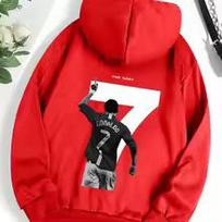 CR7 Cristiano Ronaldo Soccer Graphic Men's Women's Pullover Hoodie Jersey Back Print Harajuku Leisure Neutral Sweatershirt Top 160 raudona