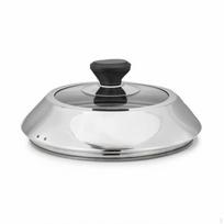 Heat Cover Stainless Steel Griddle Dome Domed Grill Lid with Knob for Home Cooks, Grilling, Barbecue 28CM