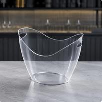 IngotShaped Ice Bucket with Side Handles Sturdy Transparent Beverage Tub for 4L 27.5 20 19.5CM