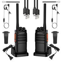 2Pcs Baofeng BF-888S Plus Walkie Talkie UHF PMR446 MHz 16CH Long Range Transceiver with USB Charger for Outdoor Communication