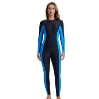 Womens Long Sleeve Conservative Full Coverage One Piece Swimsuit Sun Protection Diving Suit XXL black