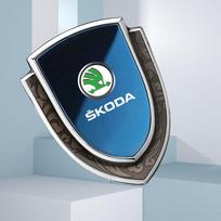 Automobilio Lipdukai 3D Metaliniai Aksesuarai Skoda VRS Octavia 1 2 3 Rapid Kodiaq Karoq Fabia Kamiq Automobilio Aksesuaras black